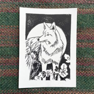 Coyote and Coyote Brush Card